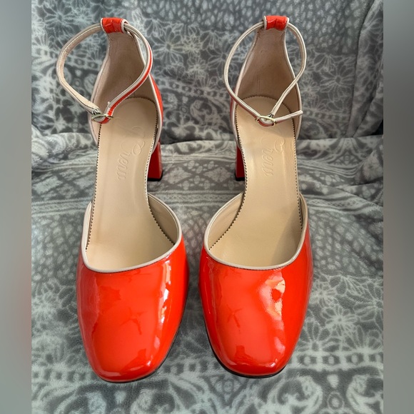J. Crew Shoes J Crew Maisie Ankle Strap Heels Italian Patent Leatherbp332 Red 2m Poshmark